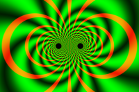 conformal mapping of current flow for two circles in a magnetic field with Hall angle theta_H = 45