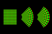 grid transformation and distortion due to conformal mapping